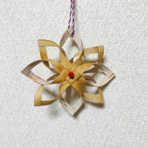 白樺クリスマスオーナメント(フラワーA/90mm)