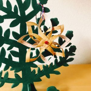 白樺クリスマスオーナメント(フラワーA/90mm)